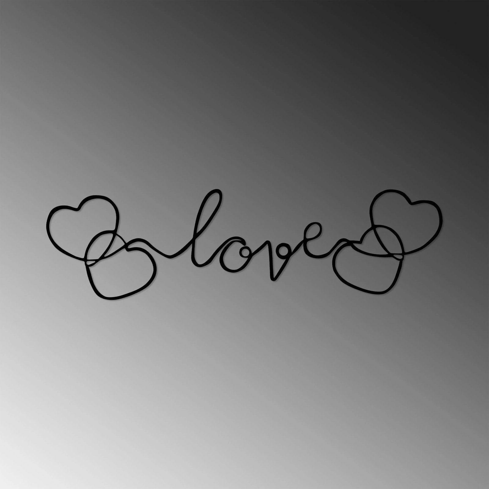 Aksesor dekorativ metalik për mur, Wallity, Love - 491