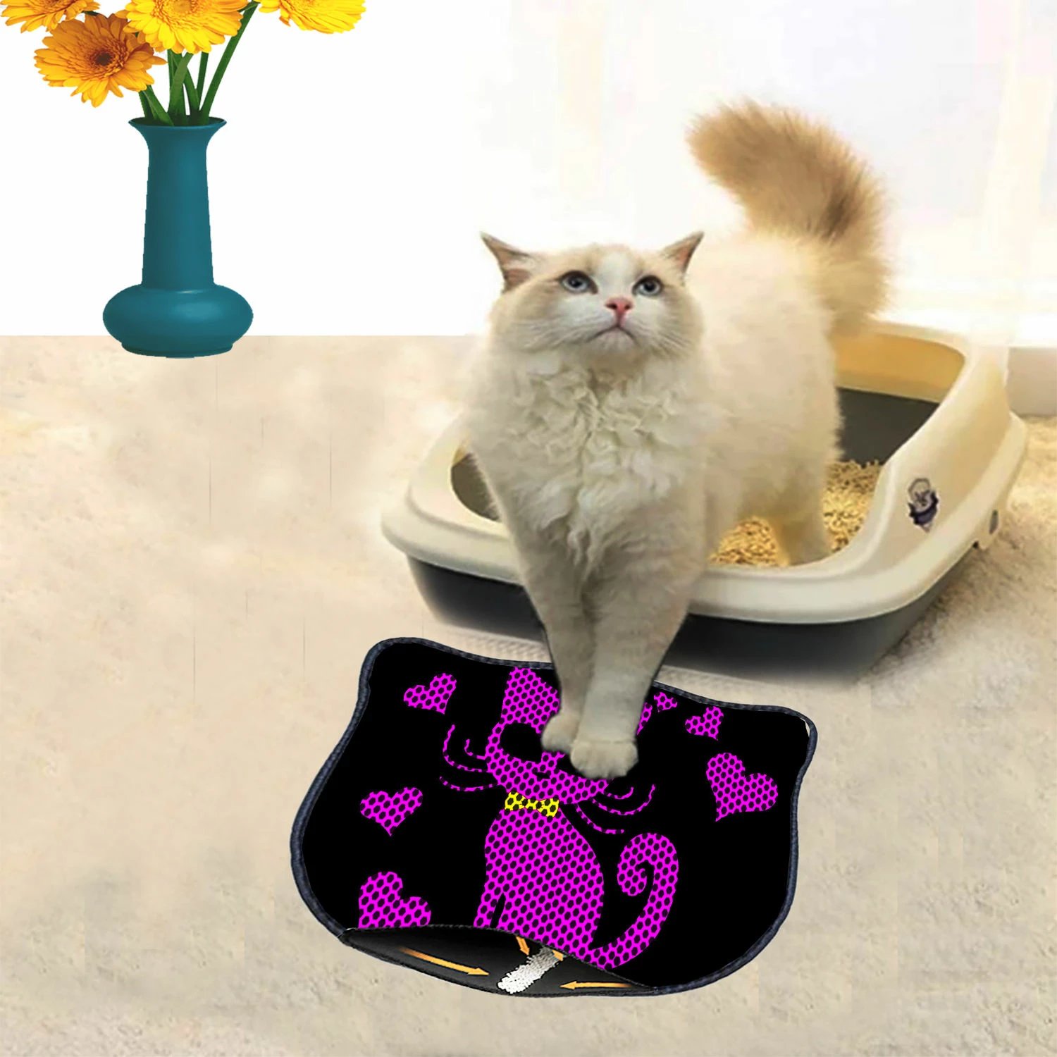 Tapet për rërë mace, shumëngjyrësh, Kdkafa0134