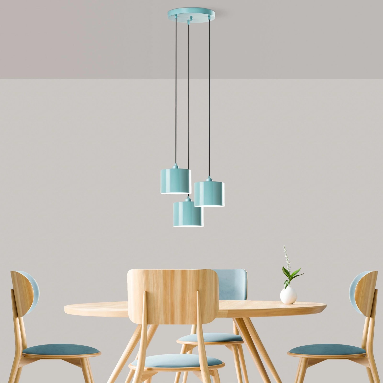 Llambë tavani Opviq, Duz - 195, ngjyrë turquoise, 3 copë