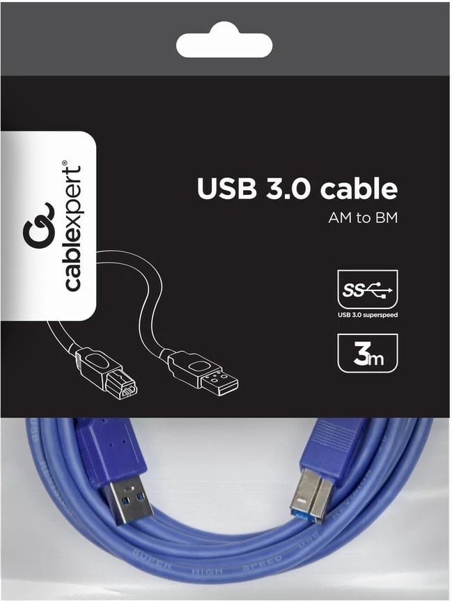 Kabllo USB Gembird CCP-USB3-AMBM-10, 3m, Blu