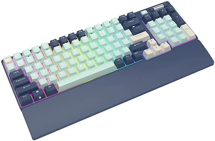 Tastierë mekanike Royal Kludge RK96 RGB, brown switch, 96 taste, blu
