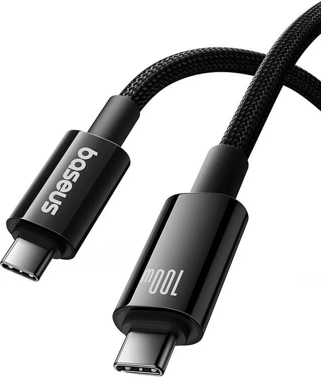 Kabllo USB-C në USB-C Baseus Tungsten Gold, 1.5m, 100W, e zezë Kabllo USB-C në USB-C Baseus Tungsten Gold, 1.5m, 100W, e zezë