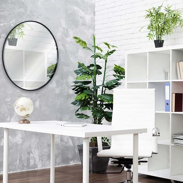 Pasqyrë muri rrethore NEXT Nextdeco, Ø80cm, Kornizë metalike e zezë