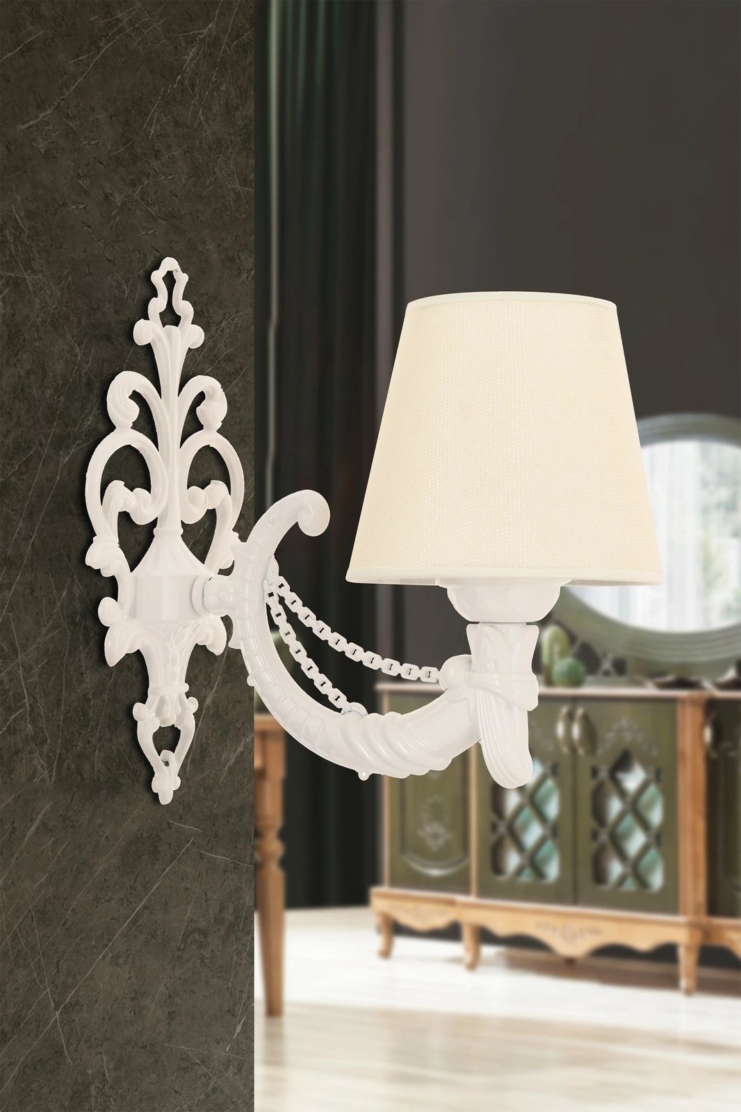 Llambë muri Opviq Gloria, krem dhe e bardhë