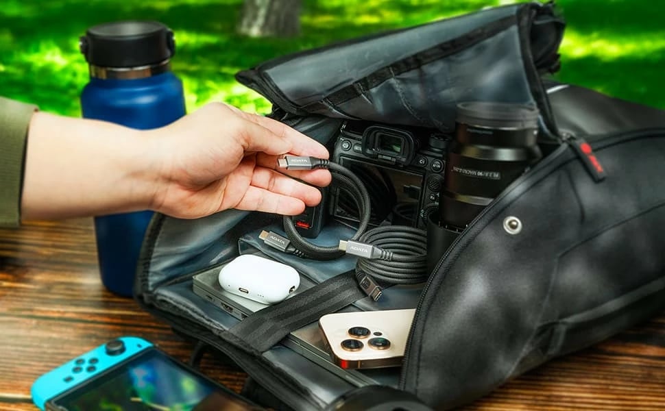 Kabllo USB-C në USB-C magnetike, Adata, CACCU3-100W-100AN-BK, USB 3.2 Gen 2 10Gbps PD 100W 1m, e zezë