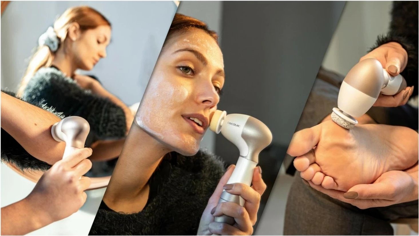 Furçë fytyre Cecotec FaceCare TotalClean Bamba, 9 në 1, e bardhë