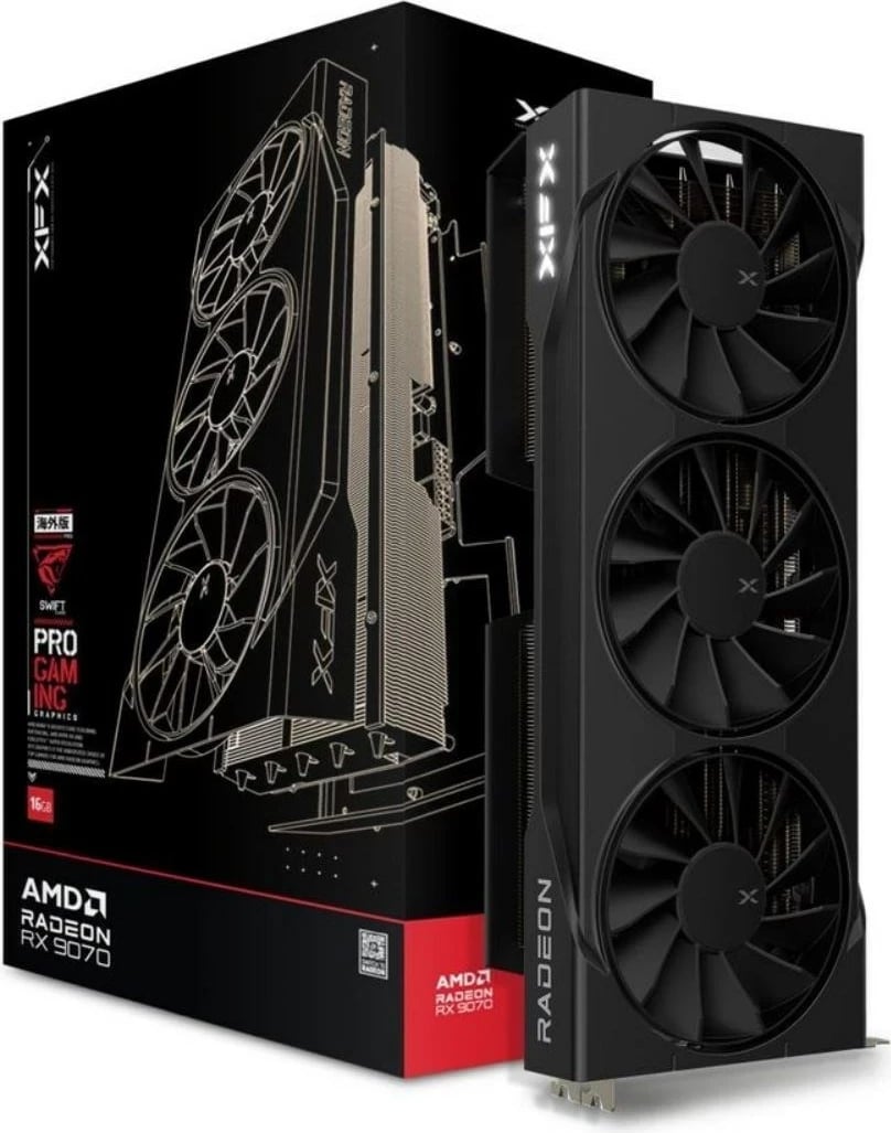 Kartelë grafike XFX QuickSilver RX 9070 OC Gaming E, 16 GB, E zezë