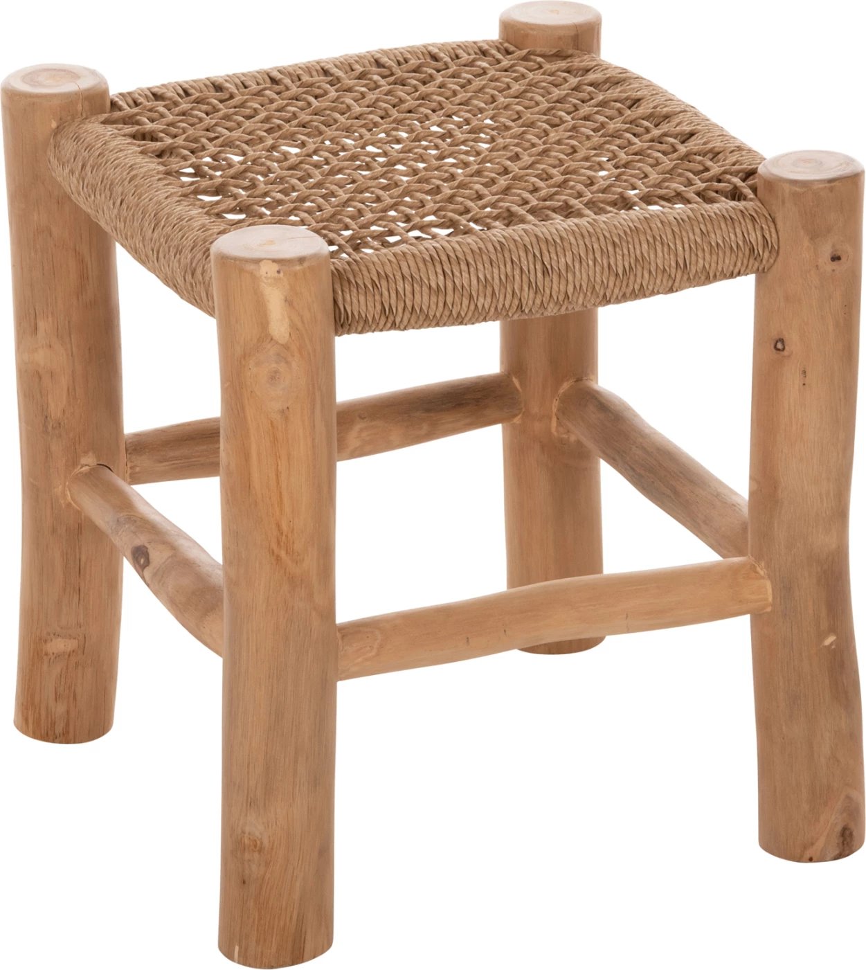 Karrige për bar LONDER FH5987 dru tik dhe ratan sintetik, ngjyrë natyrale, 38x38x40.5 cm