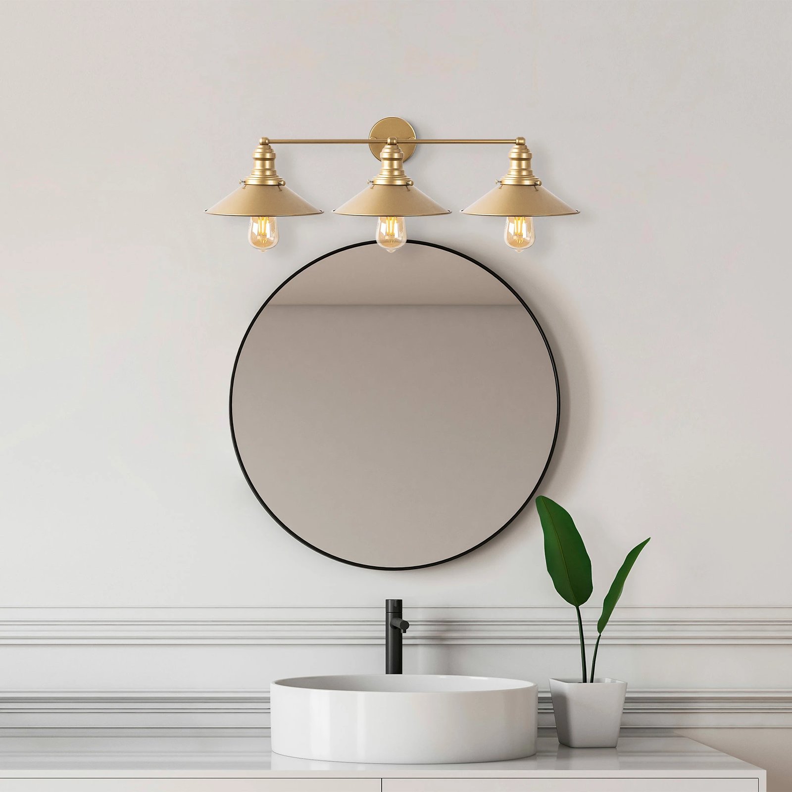 Llambë muri Opviq, formë konike, ngjyrë ari, 12186