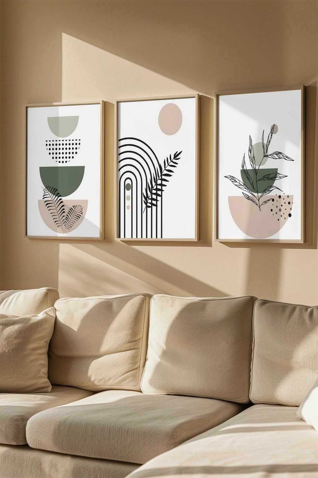 Pikturë dekorative me kornizë (3 copë), Wallity, Artvmodel10-Ahsap