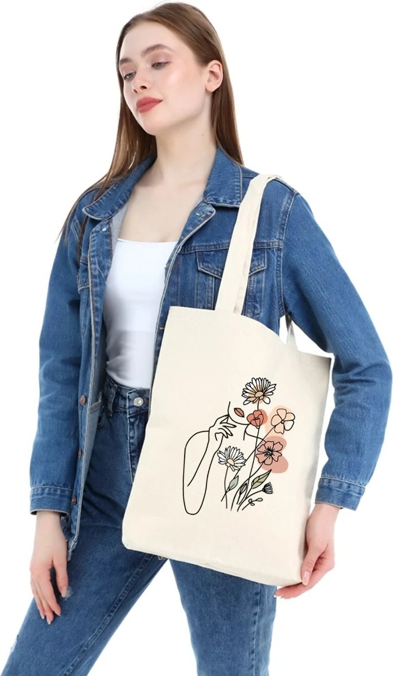 Çantë tote Zoozie Bags, krem, 1113