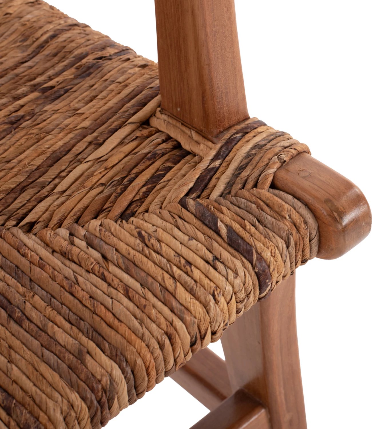 Karrige për ngrënie me krahë, dru tik dhe rush, ngjyrë arre-bezhë, FH9400.01, 54x58x86,5 cm