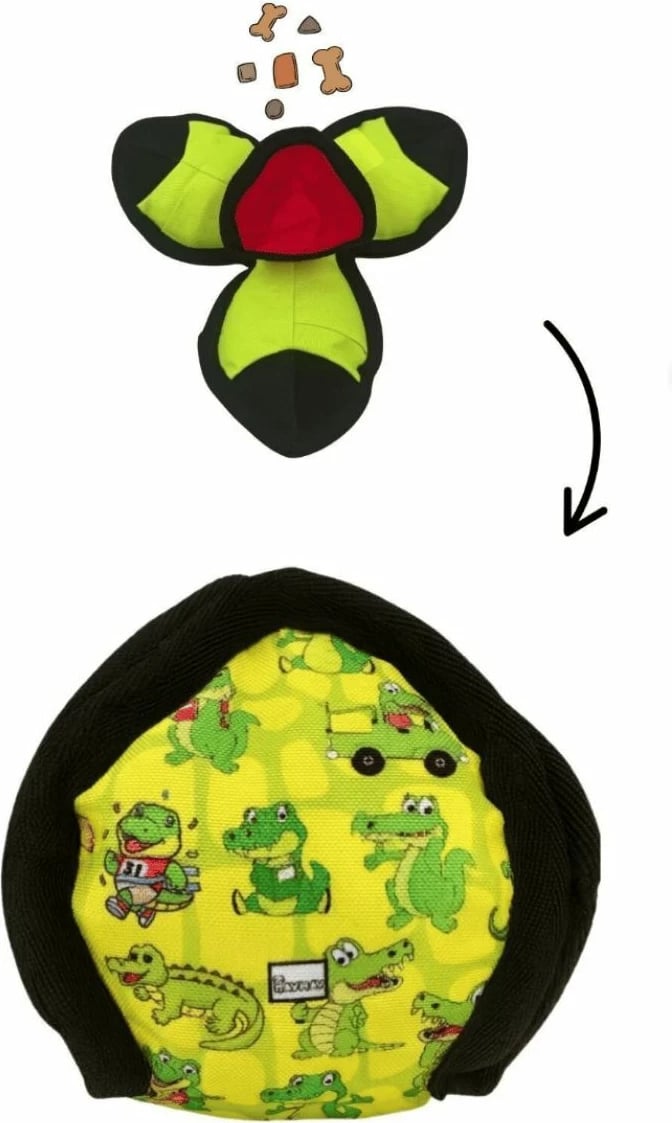 Lodër për qen Havhav 1028, Paws & Whiskers, ngjyrë e gjelbër, e verdhë, e zezë