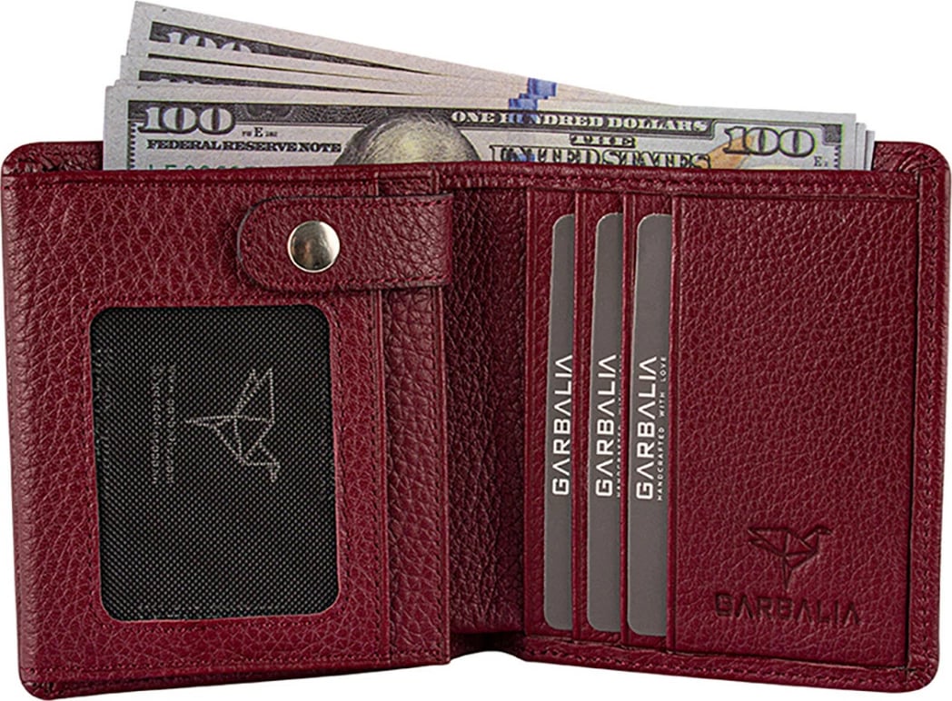 Portofol për burra, Zoozie Bags, ngjyrë e kuqe claret, Metz