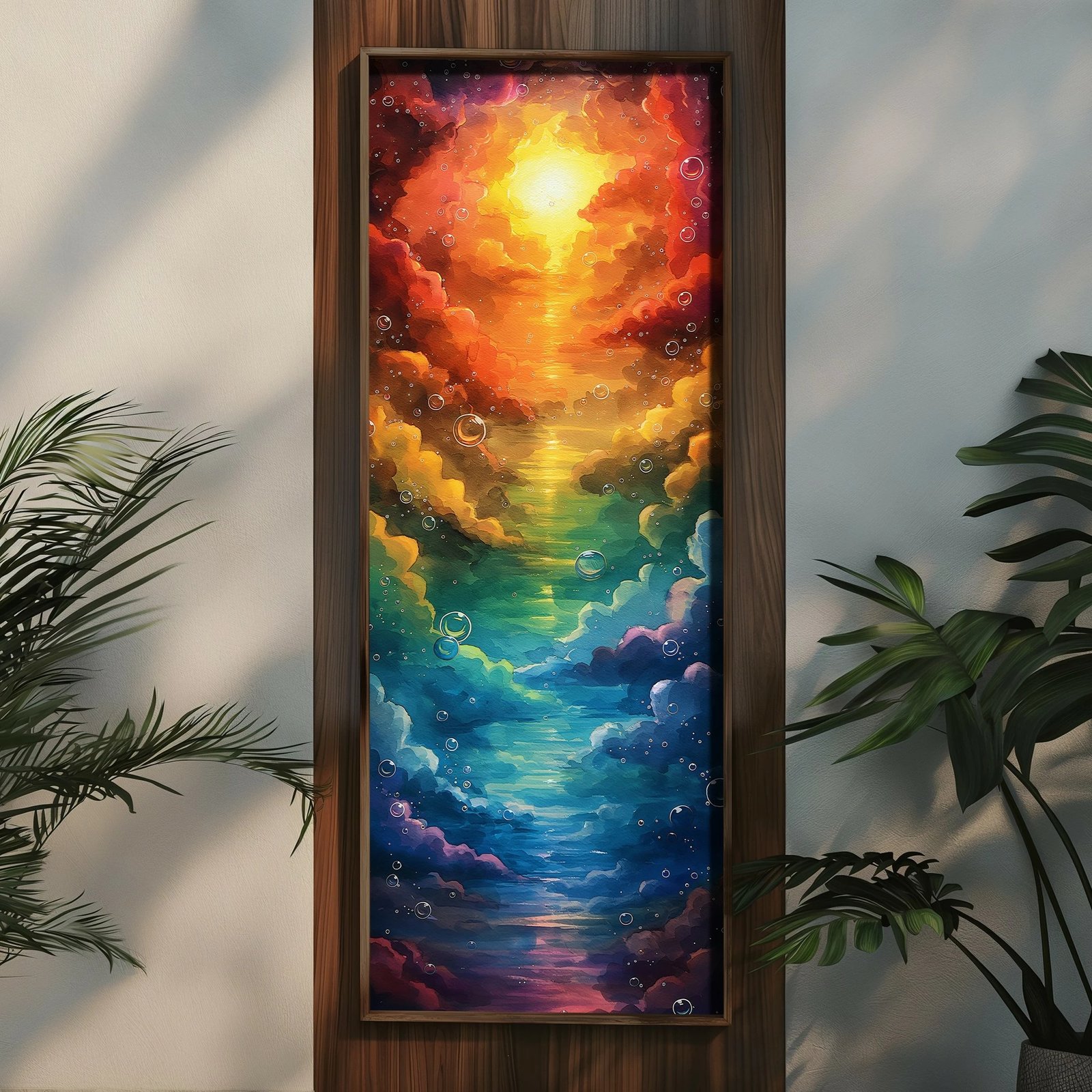 Pikturë dekorative me kornizë MDF, shumëngjyrëshe, Wallity LONG029-S/120-40, 40x120cm