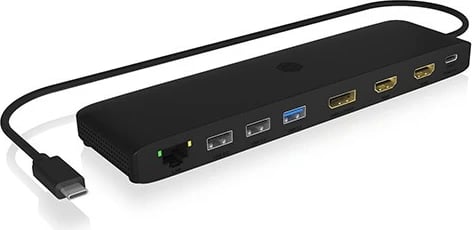 Kasë docking IcyBox IB-DK2116-C, 12 porte, USB Type-C, HDMI, DP, LAN, SD, E zezë