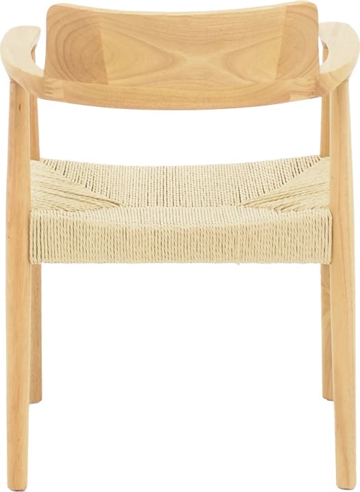 Karrige me krahë prej druri dhe litar, ngjyrë natyrale, 58x54x79cm