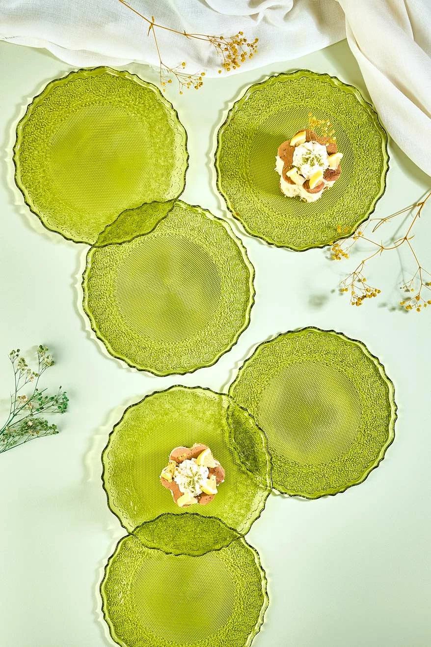 Set pjatash për ëmbëlsira (6 copë), Hermia Concept, Goblen6, ngjyrë e verdhë