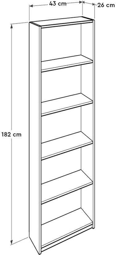 Raft librash Hanah Home, Ktp-325-Bb-1, ngjyrë e bardhë