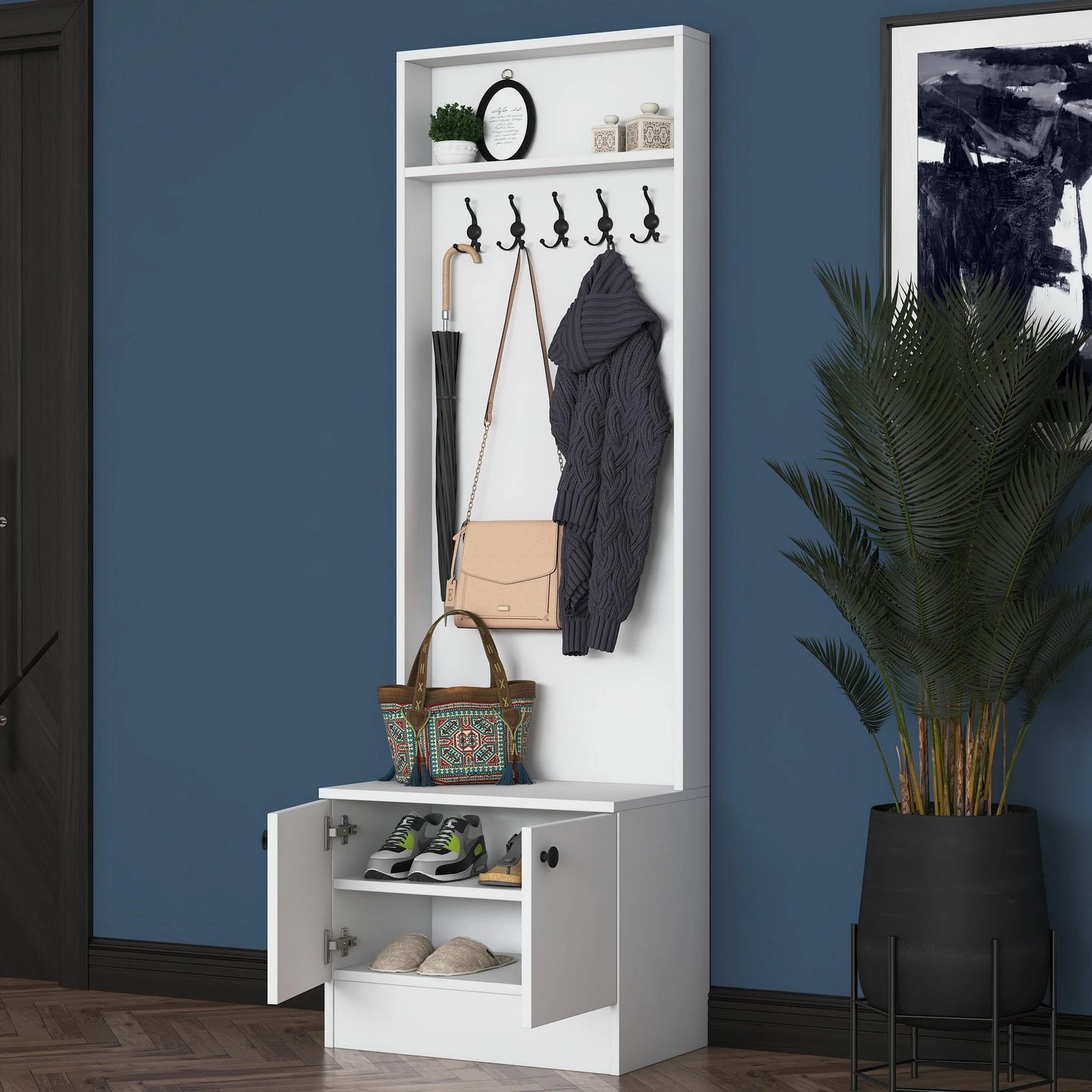 Stendë për koridor, ngjyrë e bardhë, Skye Decor, M16 - 1572