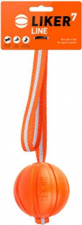 Top me litar për qen Waudog Liker Line 7, portokalli