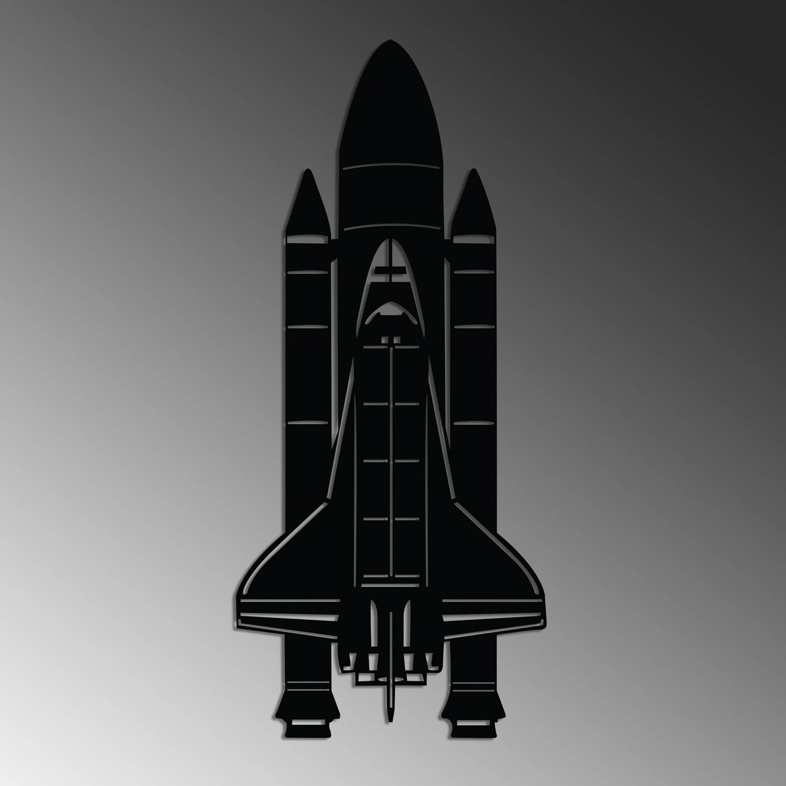 Aksesor dekorativ metalik për mur, raketë hapësinore, Wallity