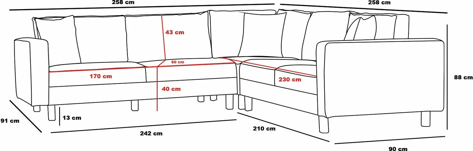 Këndare Atelier del Sofa, Berlin, antracit, e zezë