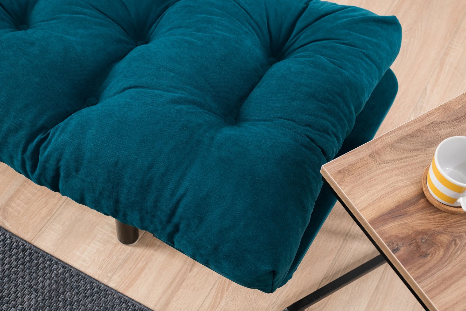 Divan-krevat dy ulëshe, ngjyrë petrol blue, Atelier del Sofa, Nitta