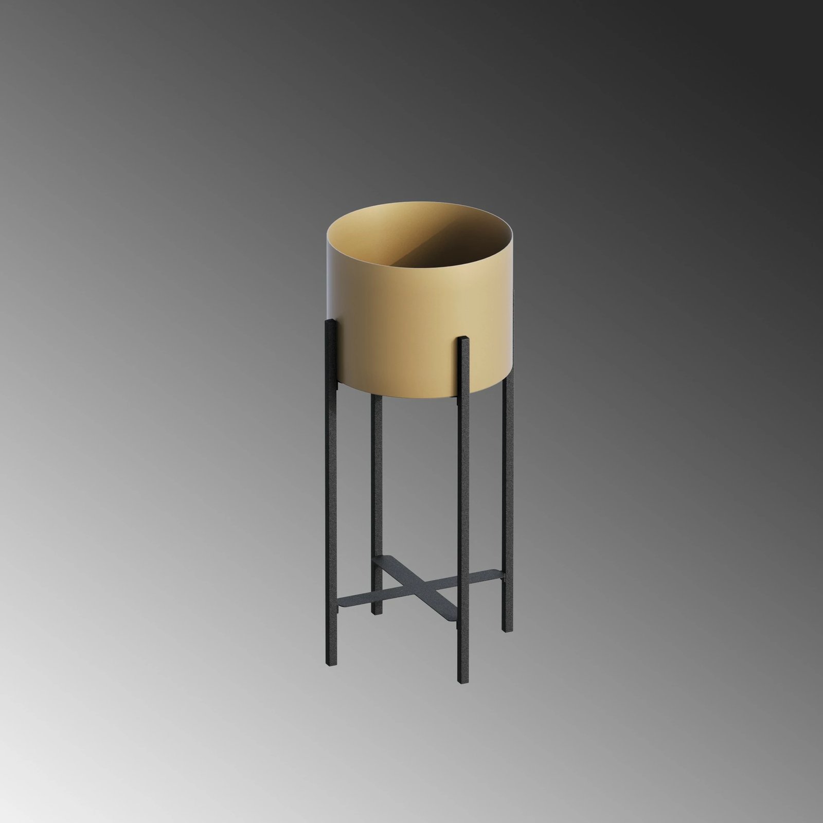 Vazo dekorative Aberto Design, GED-026-A, e zezë dhe e artë, metal