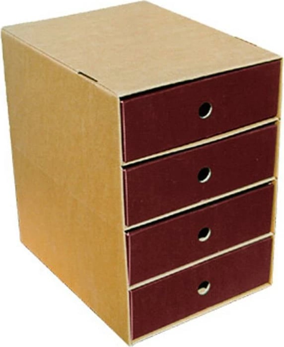 Njësi sirtarësh Next klasik, 4 sirtarë, A4, Karton, Burgundy