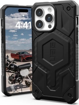 Mbështjellës UAG Monarch Pro me MagSafe për iPhone 15 Pro Max, karbon i zi