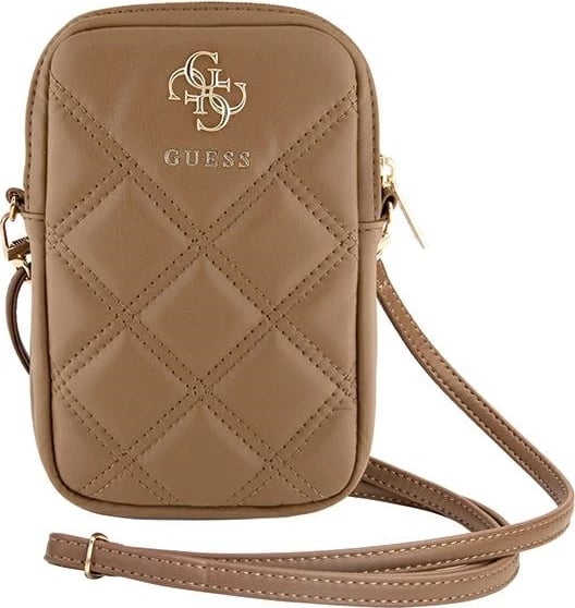 Mbështjellës telefon Guess Zip Quilted 4G, kafe