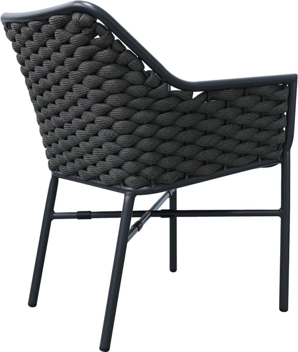 Karrige me krahë Ortegia, alumini, ngjyrë antracit, 57x62x82cm