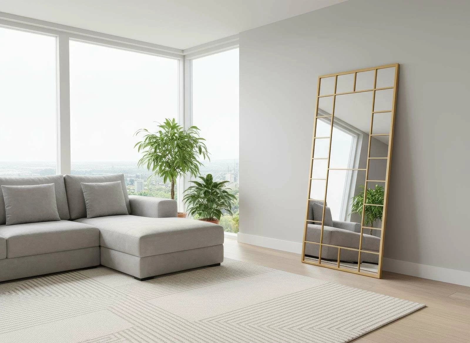 Pasqyrë e madhe Cheval, ngjyrë ari, Skye Decor, Boxia