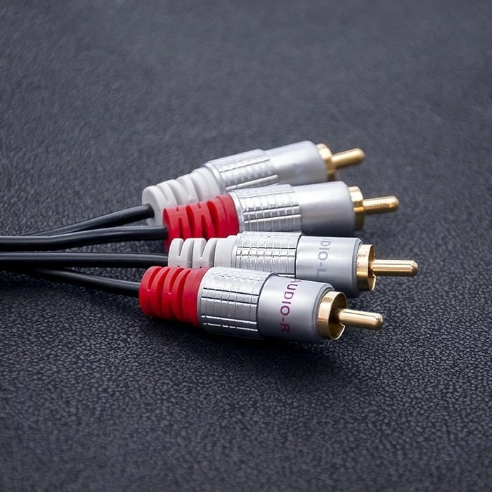 Kabllo audio Qoltec 2xRCA mashkull në 2xRCA mashkull, 3m, e zezë