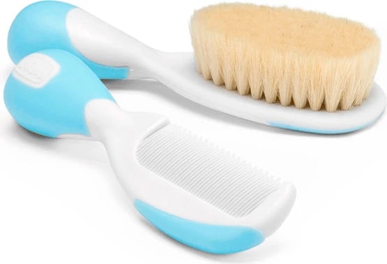 Set furçë dhe krehër flokësh Chicco Blue Natural Hair, blu, 1 copë