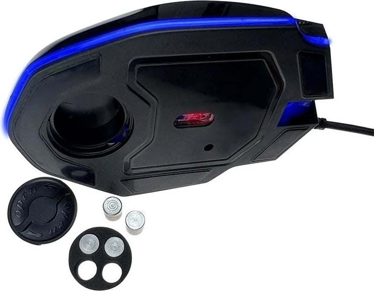 Maus gaming, Tracer, GameZone Space TRAMYS47368, 7200 DPI, 8 butona, sensor optik, rregullim peshe, RGB, USB me kabllo 1.5 m, i djathtë, zi