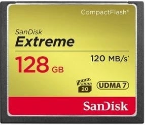 Kartelë Ruajtjeje SanDisk CF Extreme 128GB, e Zezë