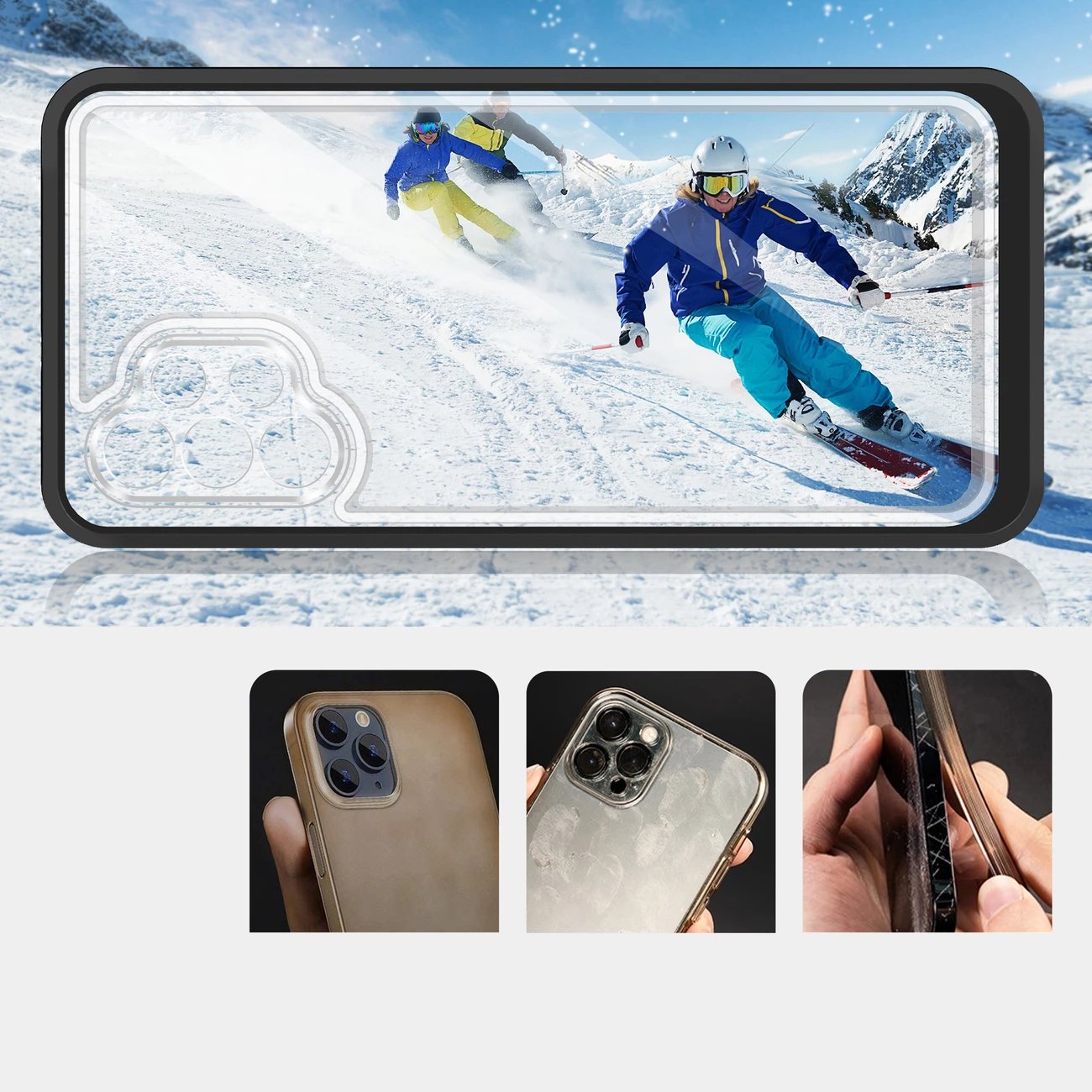 Mbështjellës Hurtel Hybrid Armor Clear 3in1 për Samsung Galaxy A72, i zi/transparente