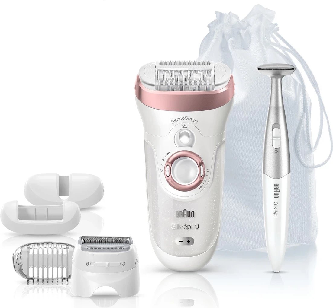 Epilator Braun Silk-épil 9-890 SensoSmart, për femra, bardhë-rozë