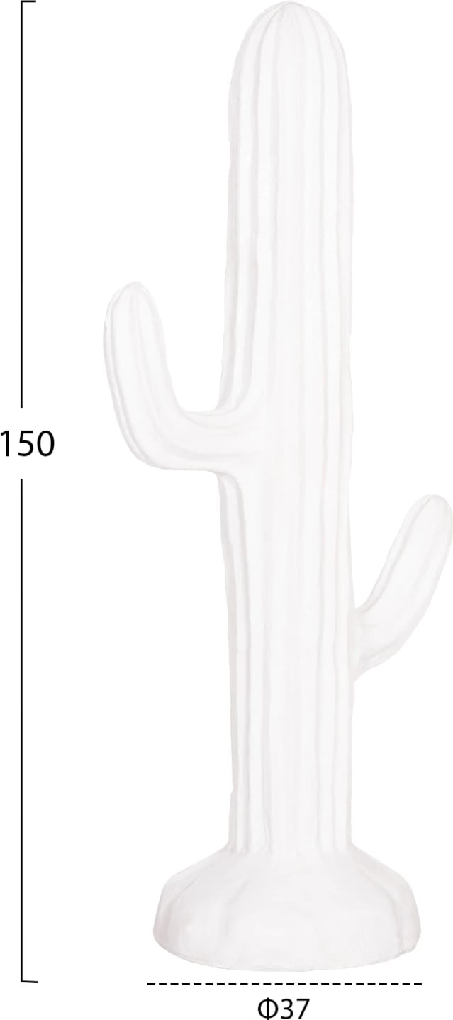 Kaktus dekorativ në dysheme, MDF, ngjyrë e bardhë, FH4386.02L, 63x37x150H cm