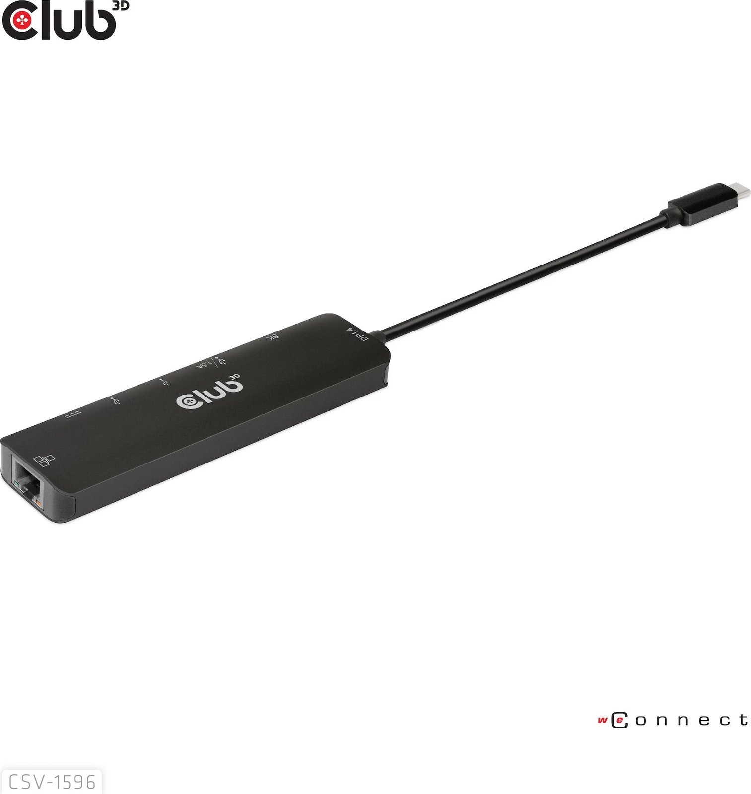 USB-C HUB Club3D CSV-1596, 6në1, HDMI, 2xUSB, 2xUSB-C, LAN, 4K120Hz, PD100W, zi