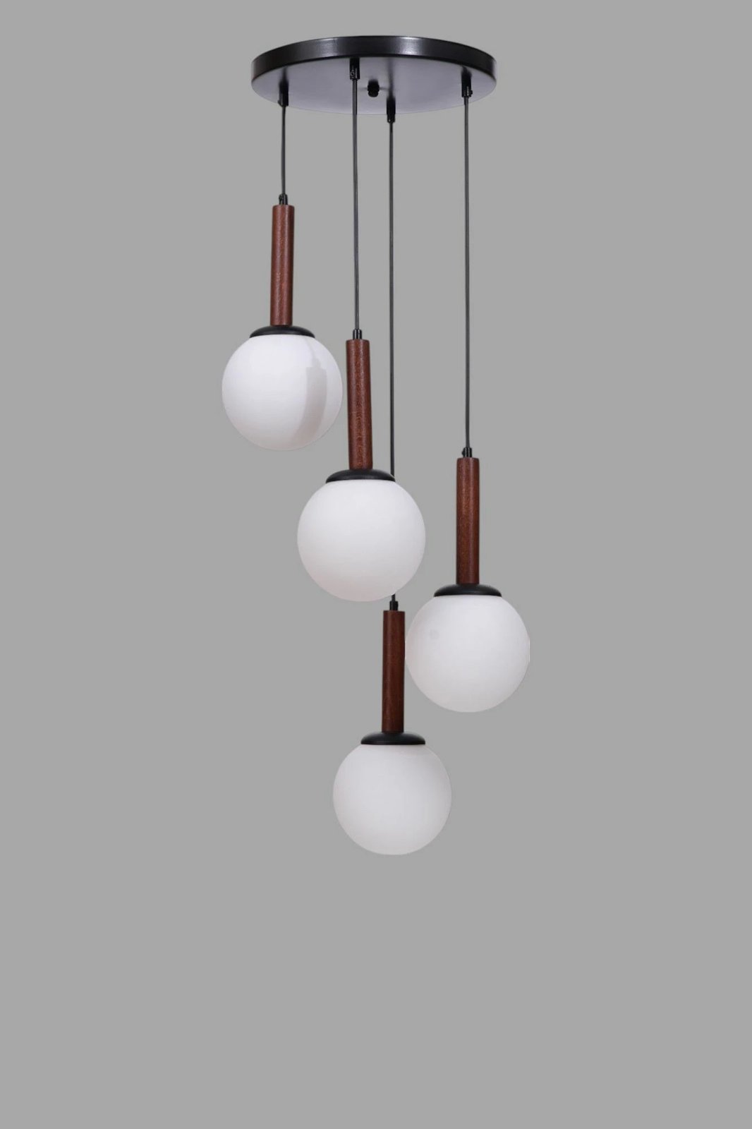 Llambadar Opviq, 9071-4, metal dhe xham, ngjyrë e bardhë, arre, e zezë