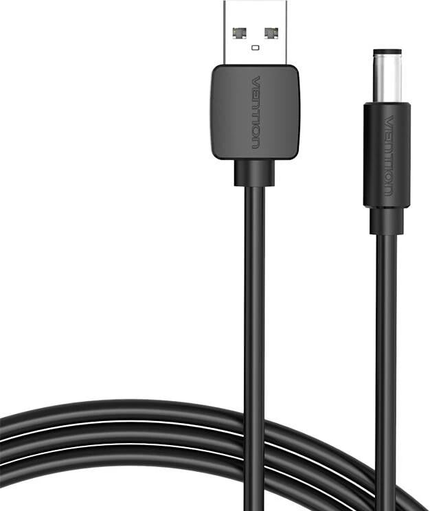 Kabllo energjie USB 2.0 në DC 5.5mm Vention CEYBG, 1.5m, e zezë