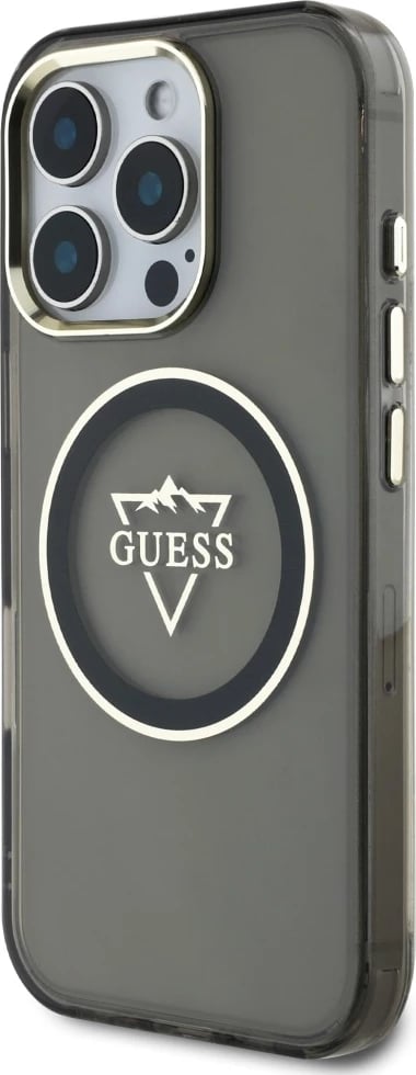 Mbështjellës Guess IML Metal Mountain Logo MagSafe për iPhone 16 Pro Max, zi Mbështjellës Guess IML Metal Mountain Logo MagSafe për iPhone 16 Pro Max, zi