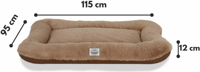 Shtrat për qen Sally, Paws & Whiskers, kafe, 95x115cm