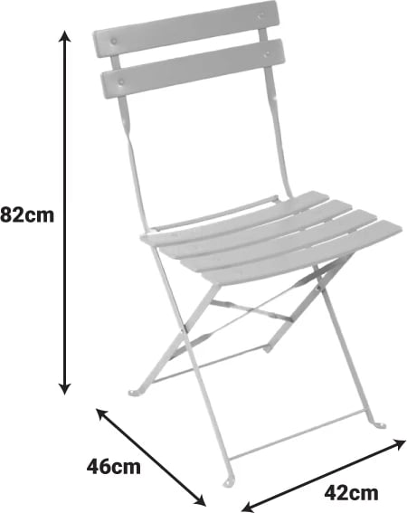 Karrige bistro metalike palosëse, ngjyrë mente, set 2 copë, 42x46x82cm