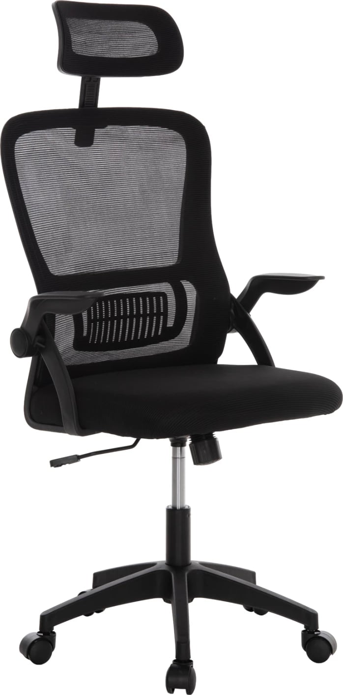 Karrige zyre BLAZER, material rrjete e zezë, krahë najloni të zinj, FH1205.01, 60.5x47x85.5cm