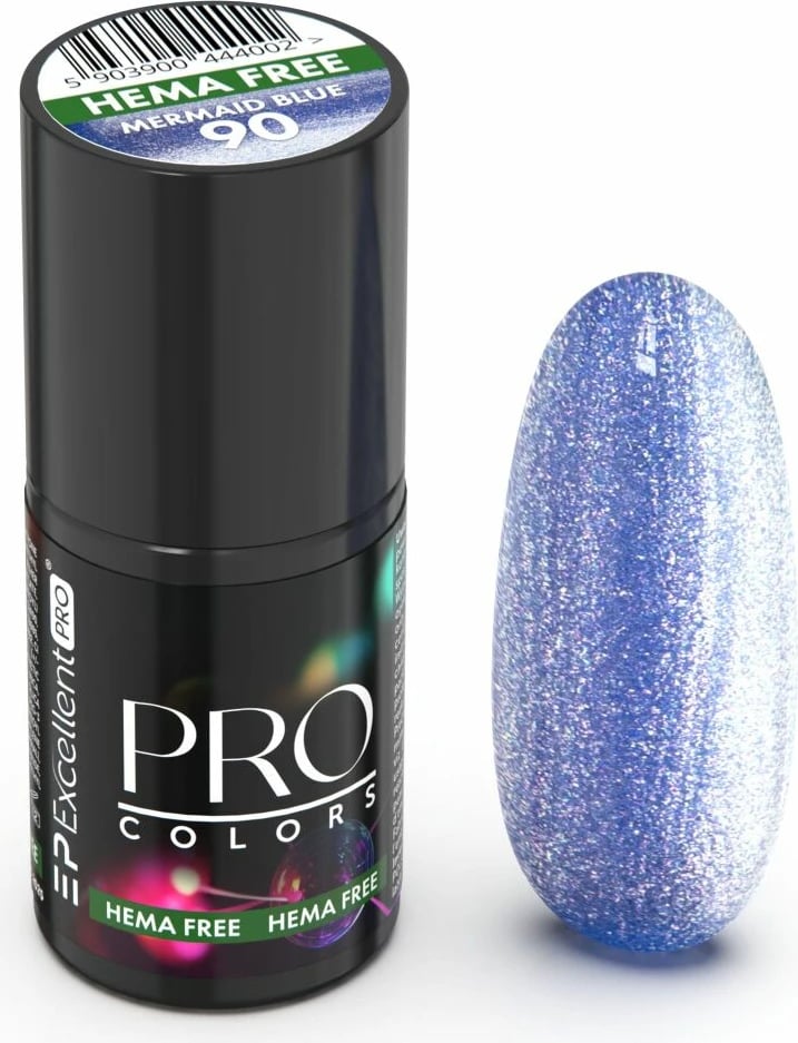 Llak për thonj për femra Excellent PRO Pro Colors Hema Free Hybrid 90 Mermaid Blue, 7g