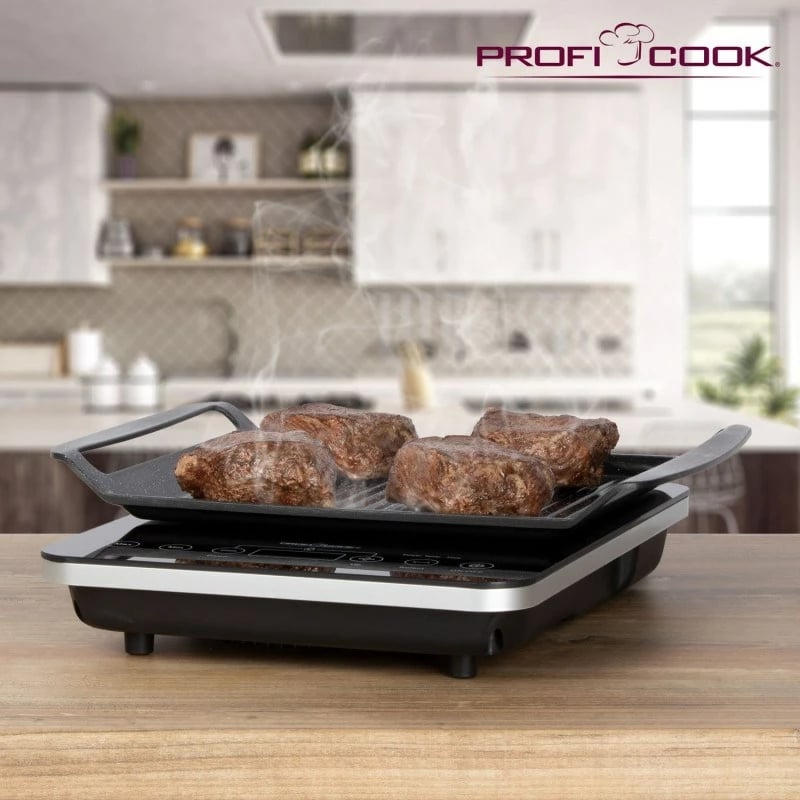 Skarë dhe pllakë me induksion Proficook PC-ITG 1130, 2000W, e zezë